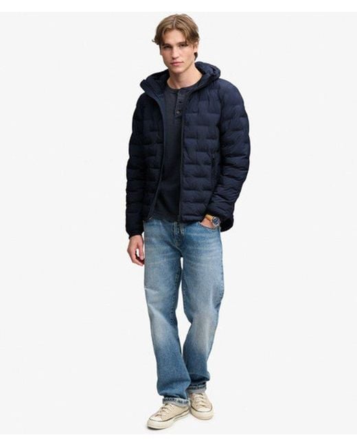 Superdry Blue & Co Hooded Heat Weld Padded Jacket for men