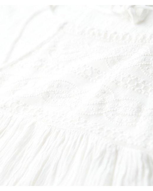 Superdry White Lace Detail Ibiza Halter Midi Dress