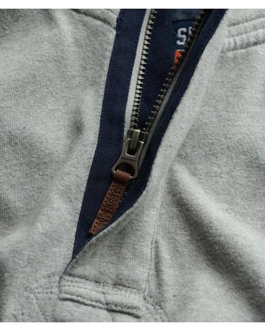 Superdry Gray & Co Cotton Classics Jersey Half Zip Sweatshirt for men