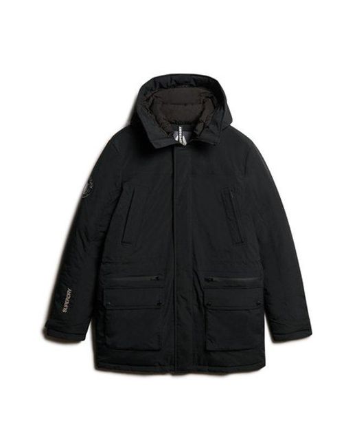 Superdry Black & Co City Padded Parka Coat for men