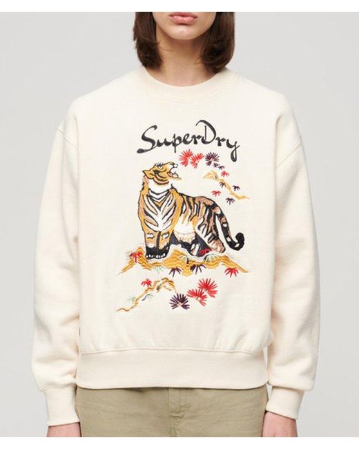 Superdry White & Co Suika Embroidered Loose Sweatshirt