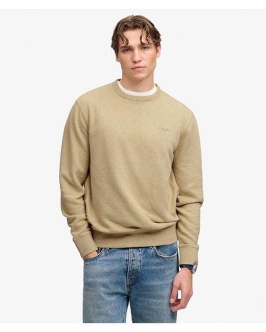 Superdry Natural & Co Essential Stacked Logo Crew Sweatshirt for men