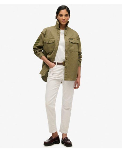 Superdry Green & Co Military Embellished Oversized Shirt