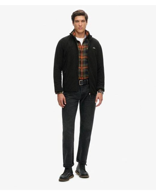Superdry Black Polar Fleece Full Zip for men