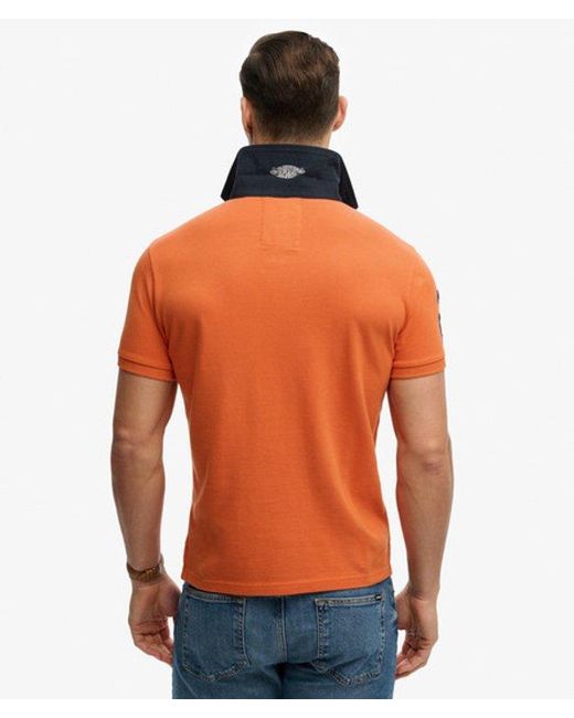 Superdry Orange & Co Vintage Pique Rugby Polo Shirt for men