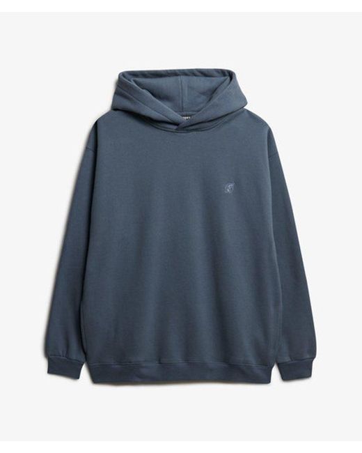 Superdry Blue Blank Oversized Hoodie for men