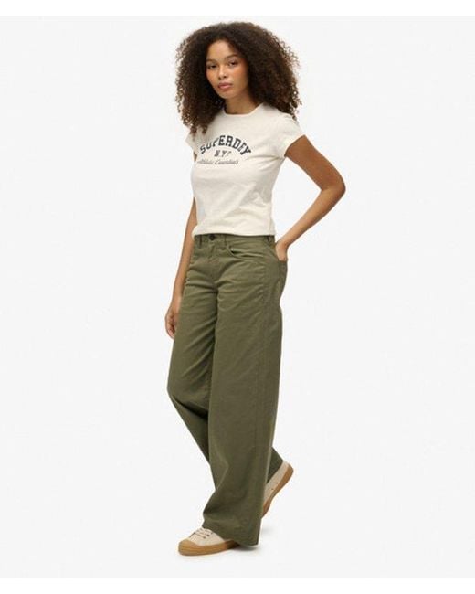 Superdry Green & Co Mid Rise baggy Chino