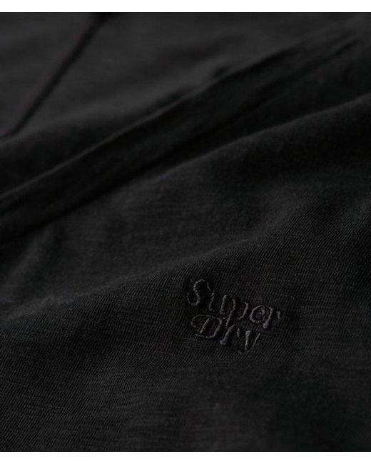 Superdry Black & Co Classic Slub Embroidered V-neck T-shirt