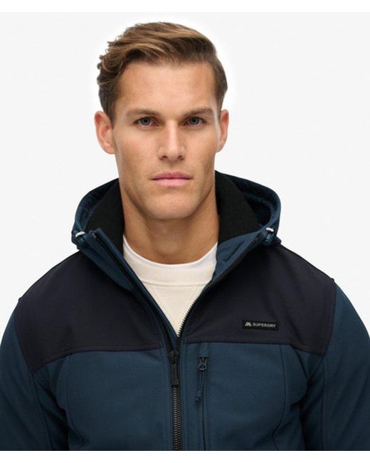 Superdry Blue & Co Hooded Soft Shell Trekker Jacket for men