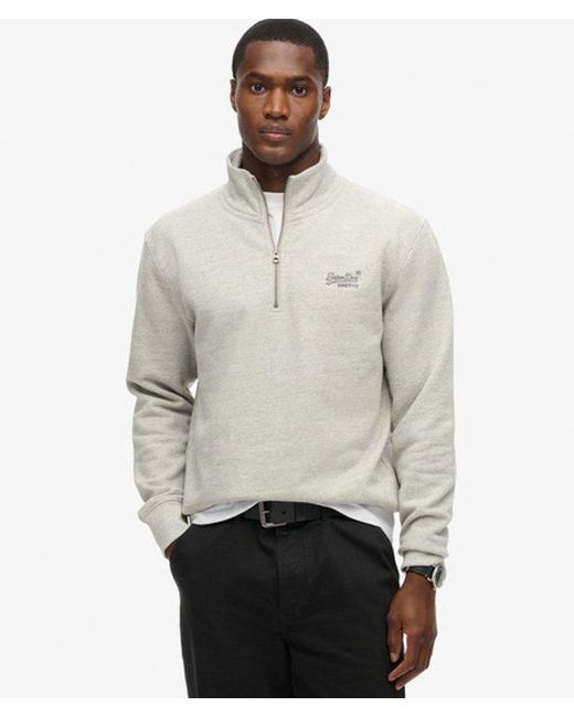 Superdry Gray & Co Essential Logo Henley Sweatshirt for men