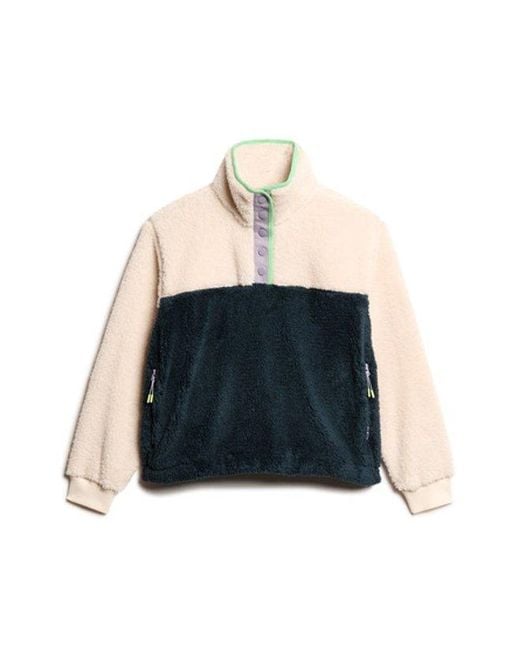 Superdry Super Soft Mash Up Teddyfleece in het Blue