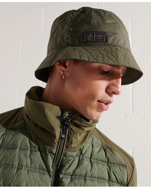Superdry Green Expedition Bucket Hat Dark Moss for men