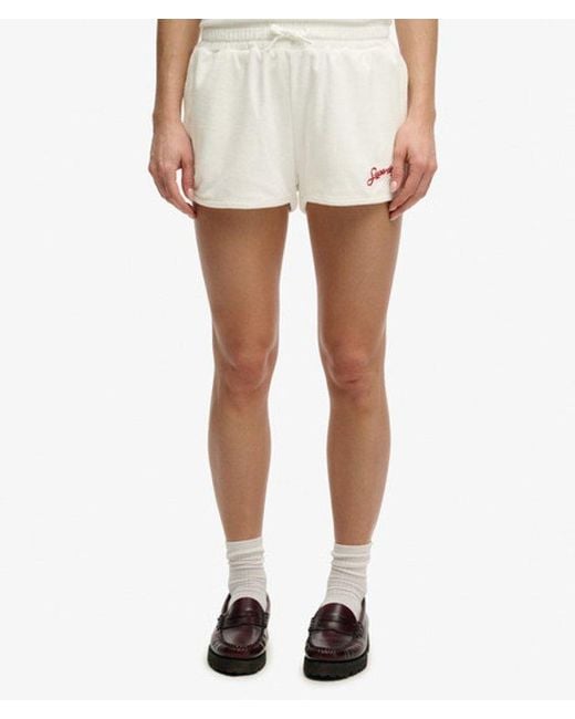 Superdry White Heritage Terry Shorts