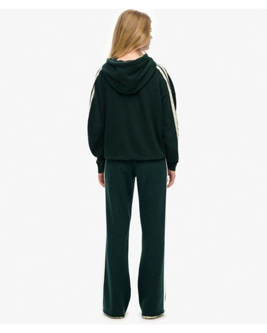 Superdry Green Athletic Stripe Flare joggers