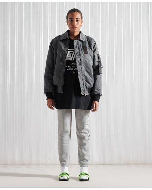 superdry grey bomber jacket