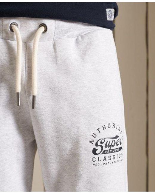 Superdry Gray Script Style College Joggers Glacier Marl for men