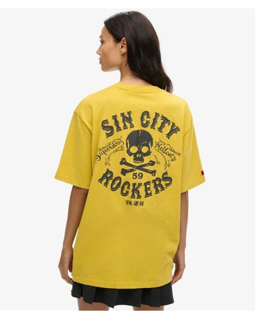 Superdry Yellow & Co Oversized Lo-fi Punk Graphic T-shirt