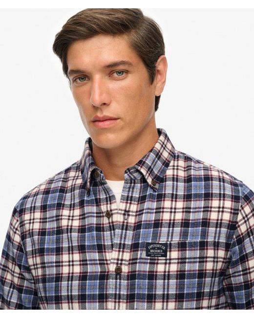 Superdry Blue & Co Long Sleeve Cotton Lumberjack Shirt for men