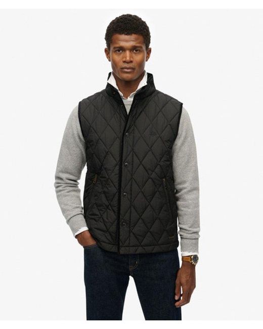 Superdry Black & Co Quilted Estate Gilet for men