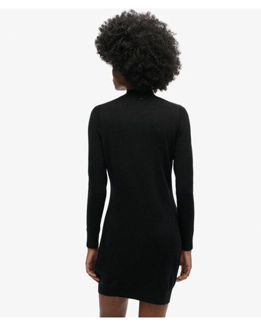 Superdry Black & Co Merino Long Sleeve Knit Dress