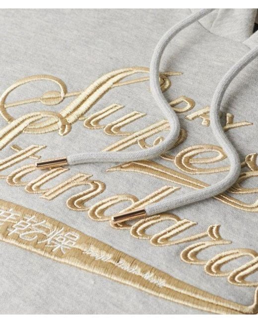 Superdry White Luxe Metallic Logo Hooded Dress