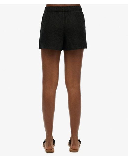 Superdry Linnen Short in het Black