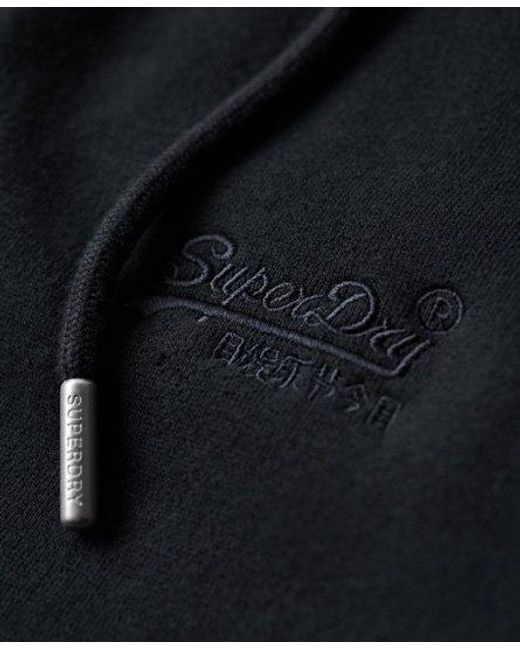 Superdry Black Essential Logo Zip Hoodie for men