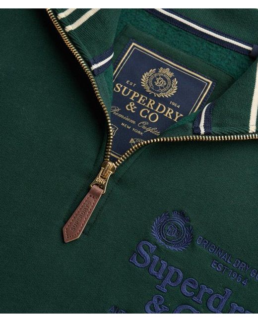 Superdry Green & Co Company Logo Half Zip Sweatshirt for men