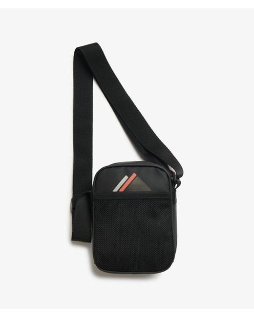 Superdry Black & Co Brand Print Tarp Cross Body Bag