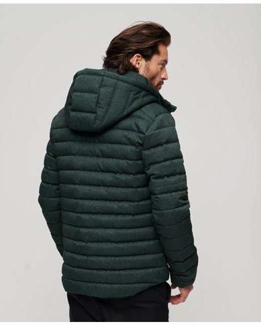 Superdry Hooded Fuji Herringbone Jacket Green for men