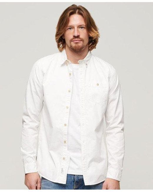 Superdry The Merchant Store - Overhemd Met Lange Mouwen in het White voor heren