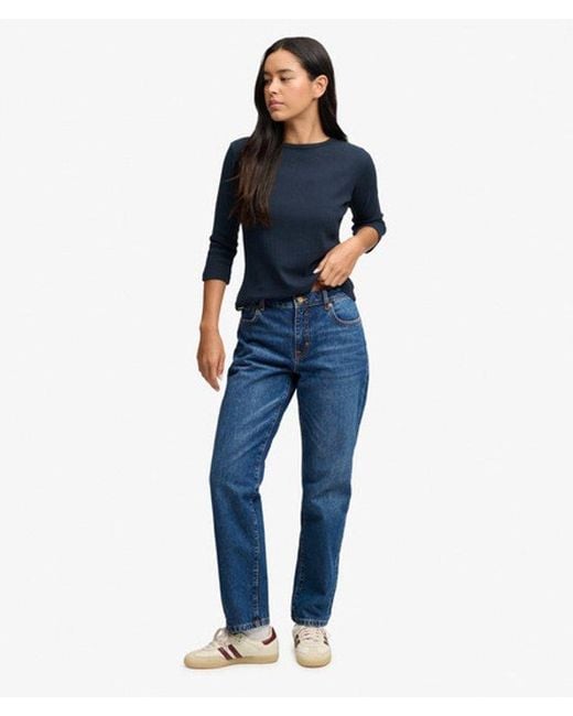 Superdry Blue & Co Organic Cotton Mid Rise Straight Jeans