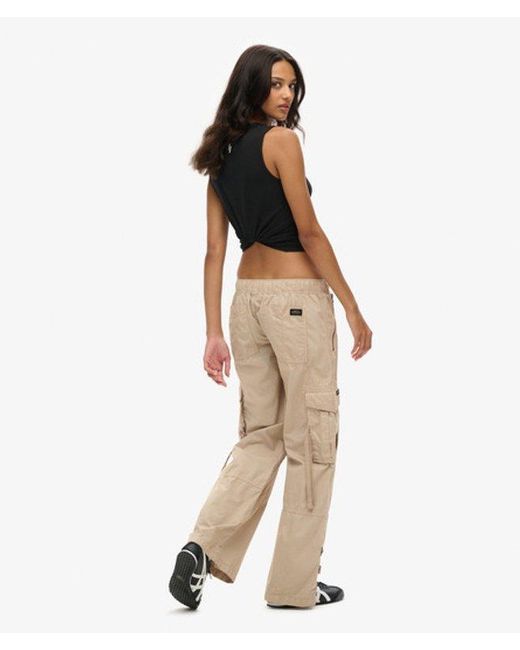 Superdry Natural Low Rise Wide Leg Cargo Pants