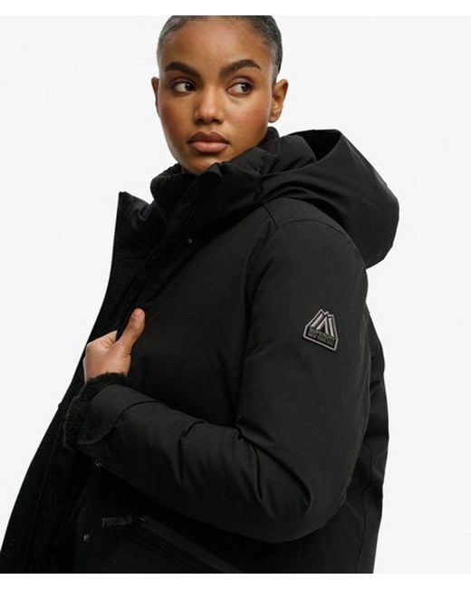 Superdry Black City Fishtail Padded Parka