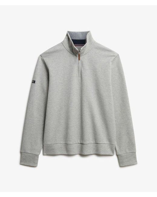 Superdry Gray & Co Core Pique Half Zip Sweatshirt for men