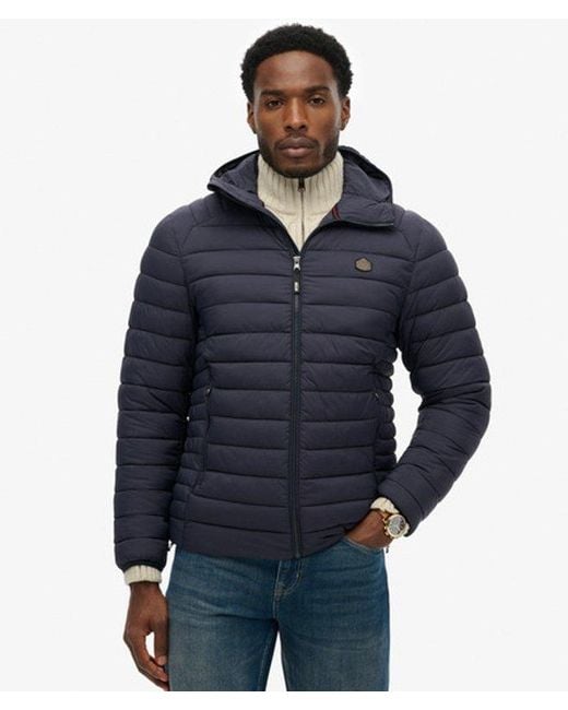 Superdry Blue Hooded Fuji Lite Jacket for men