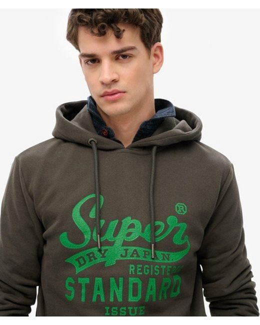 Superdry Green Standard Script Hoodie for men