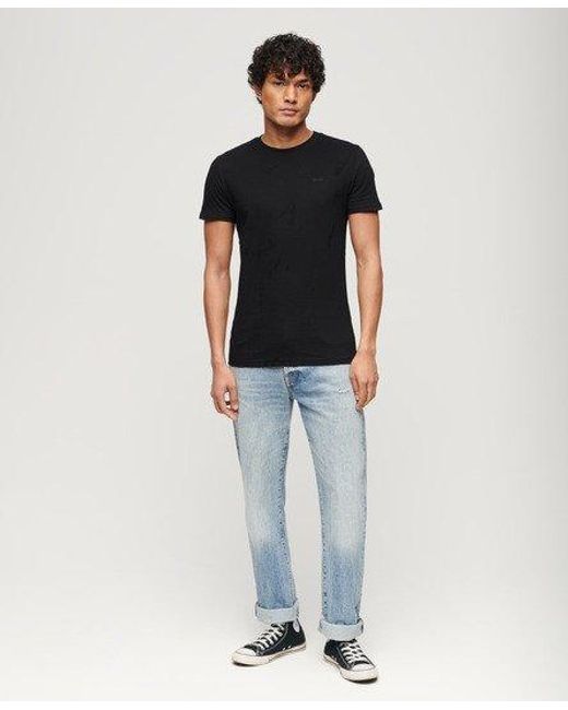 Logo brodé t-shirt en coton biologique essential small Superdry pour homme en coloris Black