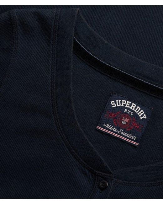Superdry Blue & Co Athletic Button Down Long Sleeve Top