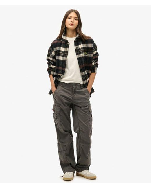 Superdry Gray & Co Ladies Loose Fit Low Rise Straight Cargo Pants