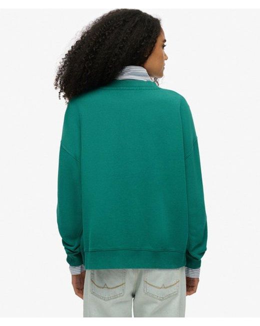Superdry Green & Co Essential Logo Oversized Crew Sweatshirt