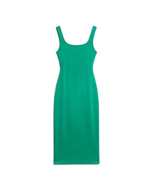 Superdry Green & Co Modal Square Neck Jersey Midi Dress