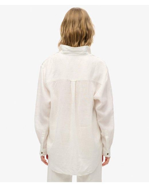 Superdry White & Co Casual Linen Boyfriend Shirt
