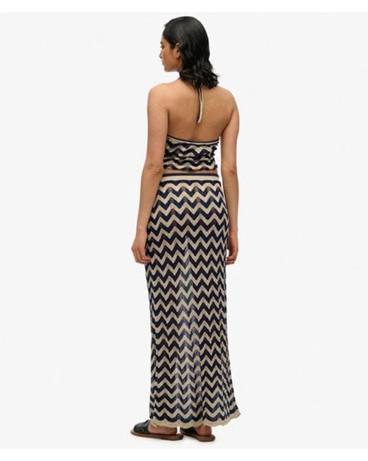 Superdry White & Co Zigzag Knit Column Maxi Skirt