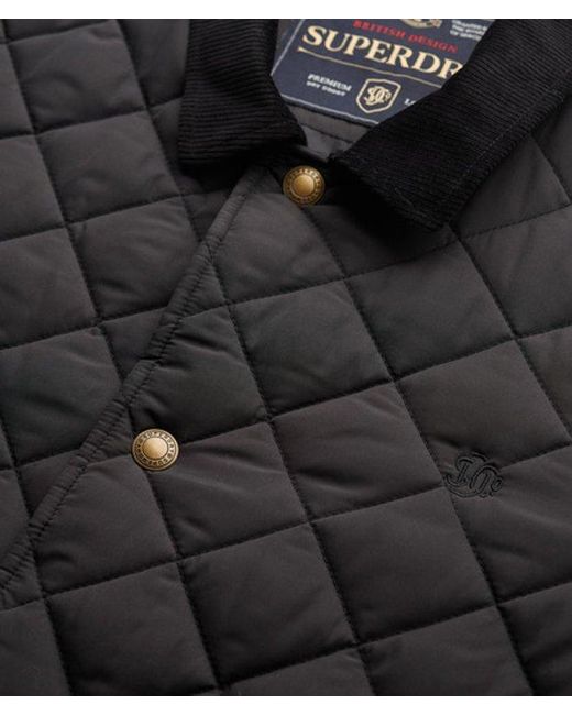 Superdry Black Quilted Estate Coach Jacket for men