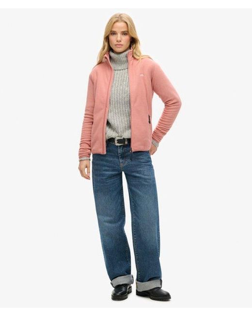 Superdry Red & Co Polar Fleece Full Zip Jacket