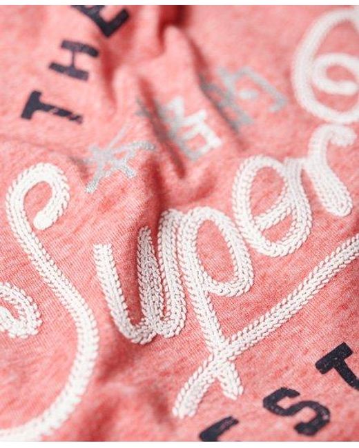 Superdry Pink Western Rope T-Shirt Sun Bleached Snowy