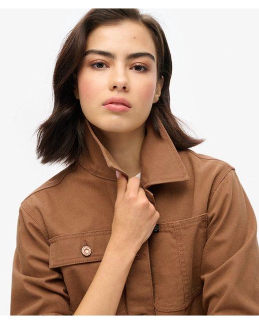 Superdry Brown Embroidered Chore Jacket