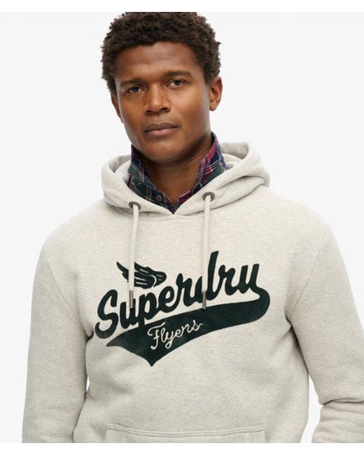 Superdry Gray & Co Flyers Script Hoodie for men