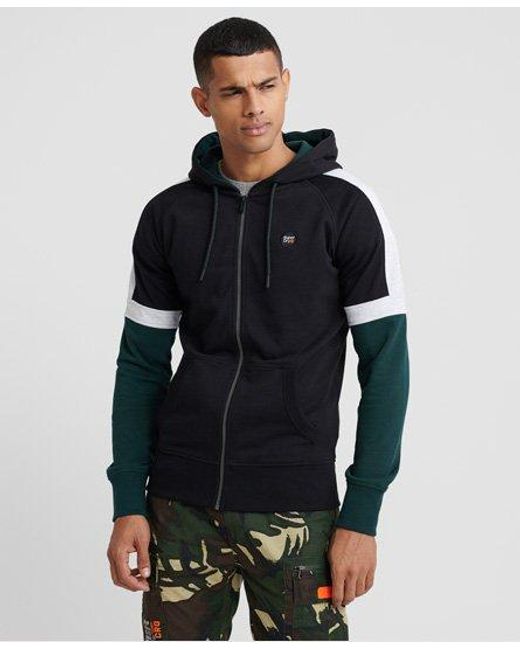Superdry Blue Collective Colour Block Zip Hoodie for men